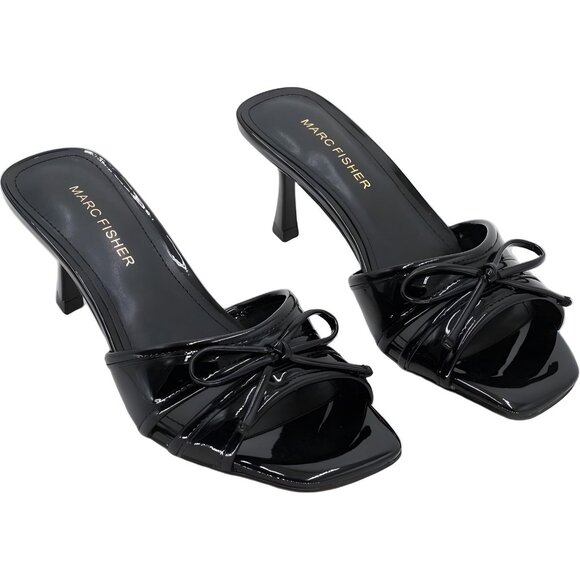 Marc Fisher Delphy Black Patent Slip-On Bow Slide Sandals Women's US 5M - Picture 4 of 6